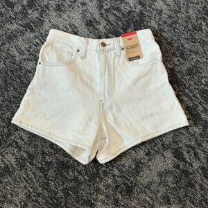 NWT Levi's High-Waisted Mom Shorts (27, White/Blue PinStrip)